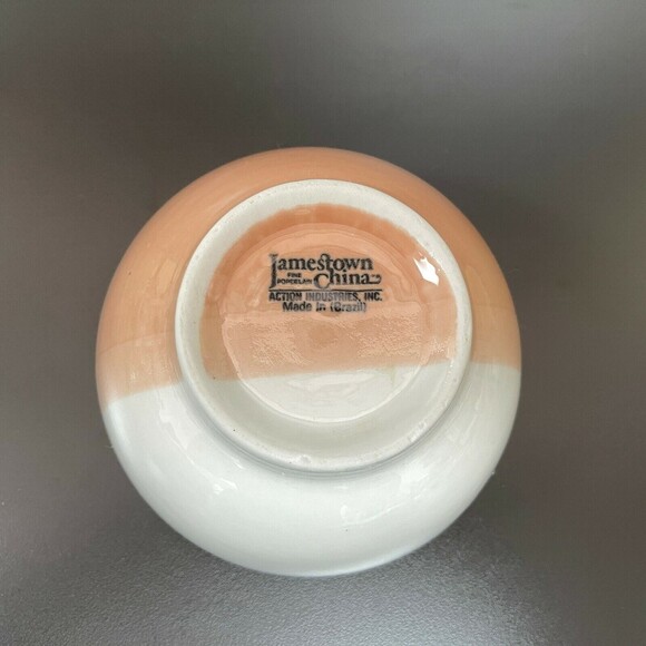 Jamestown China by Action Industries Bowl Pink White Brazil 5 1/4" x 2 7/8" High - Picture 8 of 8